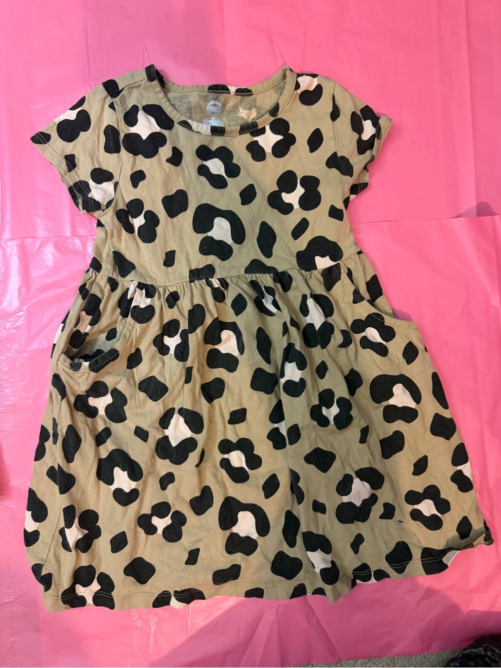 wonder nation Leopard Print Pocket Dress - Tan & Black